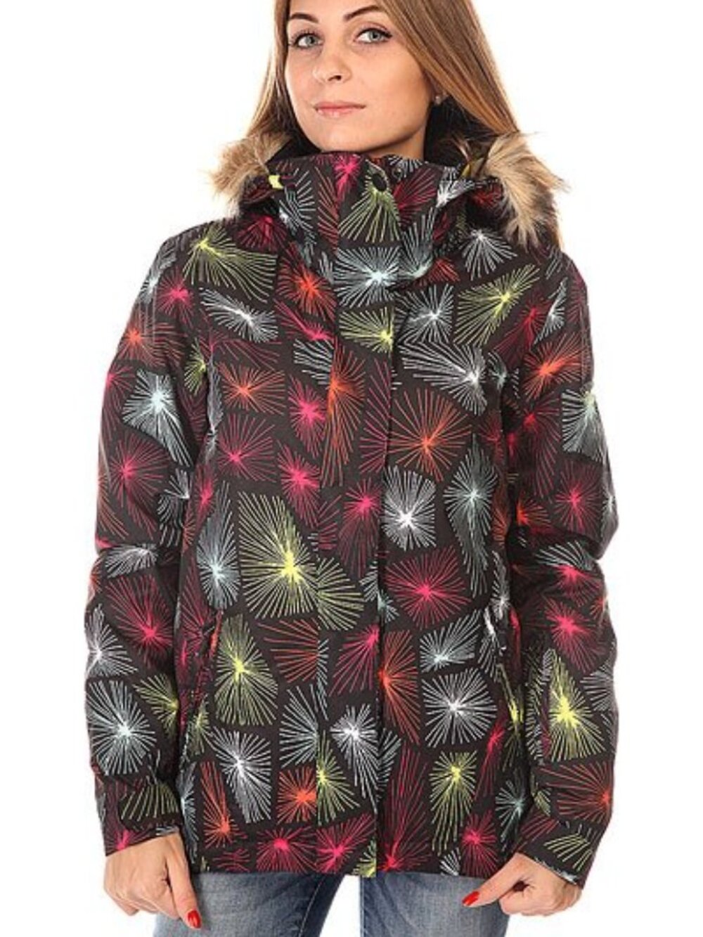 Roxy Jet Ski Deepa Fur Hooded Hood Waterproof Ski Skiing Snowboard Snow Jacket S